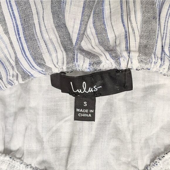 NWT LULUS Vacay Babe Grey Striped Halter Maxi Dress S - Picture 6 of 12
